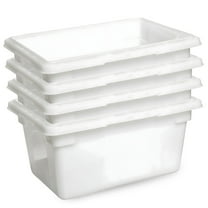 Rubbermaid Commercial Products Food Storage Tote Box, Freezer Safe, 5 Gal, White, 4 Pack