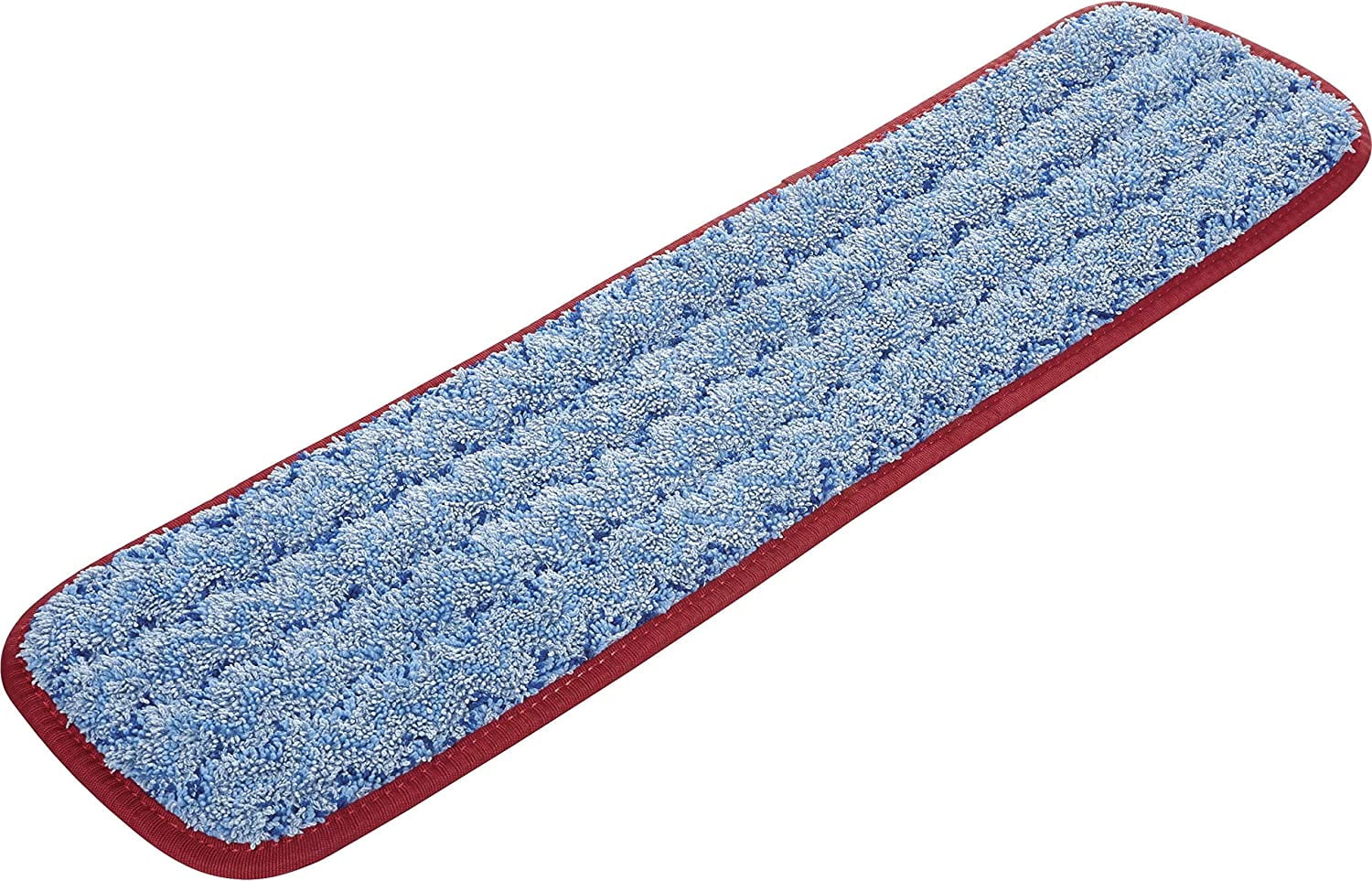 Red and Blue Microfiber Damp Mopping Pad, 18.5 x 5.5 Inches