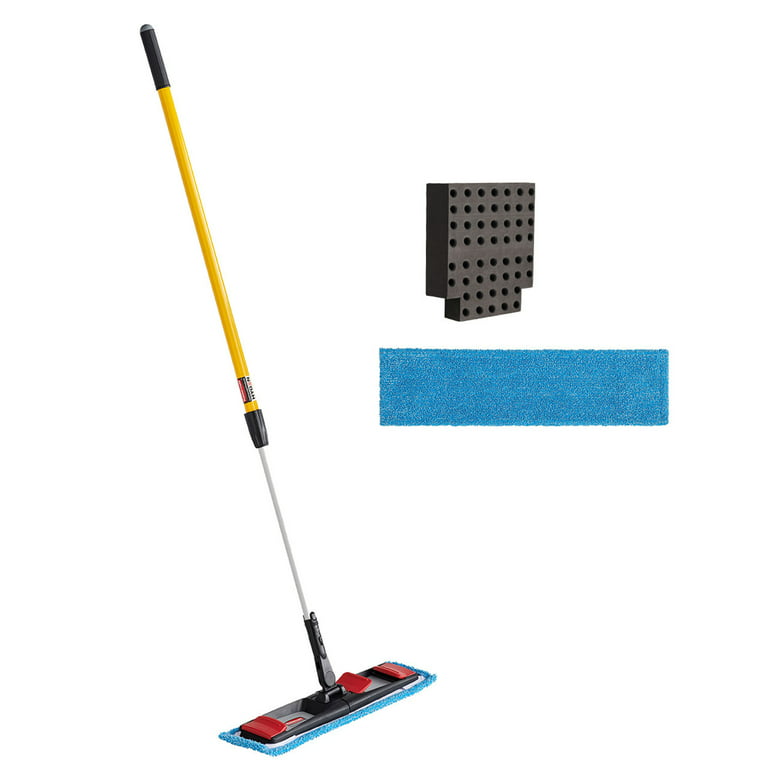 Rubbermaid® Commercial Adaptable Flat Mop Kit, 19.5 x 5.5 Blue