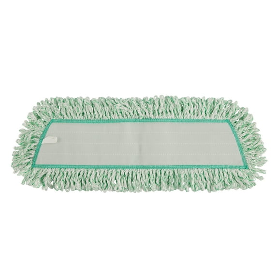 Rubbermaid Commercial Products 18" Microfiber Dust Mopping Pad with Fringe, Green