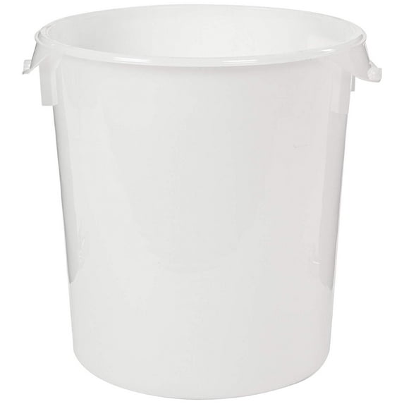 Rubbermaid Commercial Products Plastic Round Food Storage Container for Kitchen/Food Prep/Storing, 22 Quart, White, Container Only FG572800WHT