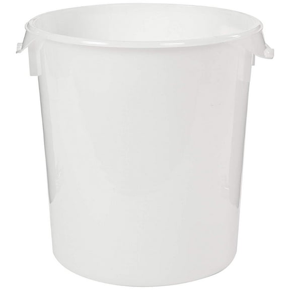 Rubbermaid Commercial Products Plastic Round Food Storage Container for Kitchen/Food Prep/Storing, 22 Quart, White, Container Only FG572800WHT
