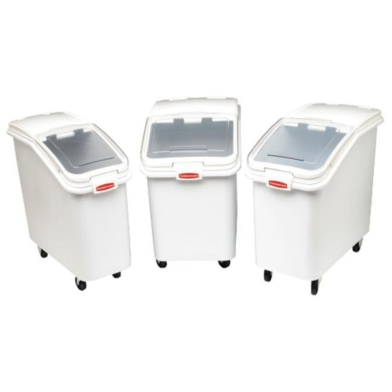 Rubbermaid Commercial Products RCP 3600-88 WHI 2.75 Cu Ft Ingredient Bin with Slanted Lid - White