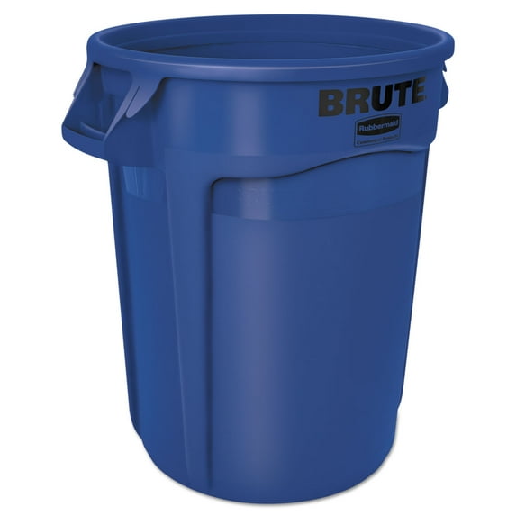 Rubbermaid Commercial Products Round Brute Container, Plastic, 32 Gallon, Blue