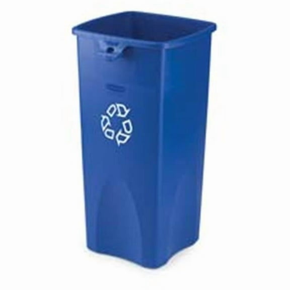 Rubbermaid Commercial Products  Square Recycling Container- 23 Gal- 14-.50in.x14-.50in.x28in.- Blue