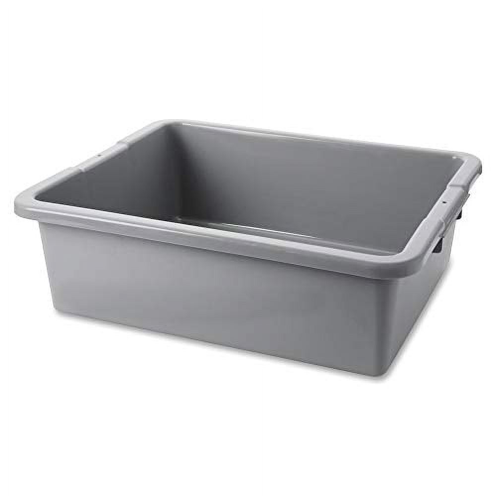 Rubbermaid Commercial Products Standard Bus/Utility Box, 7.125Gallon, Gray, Heavy Duty Plastic