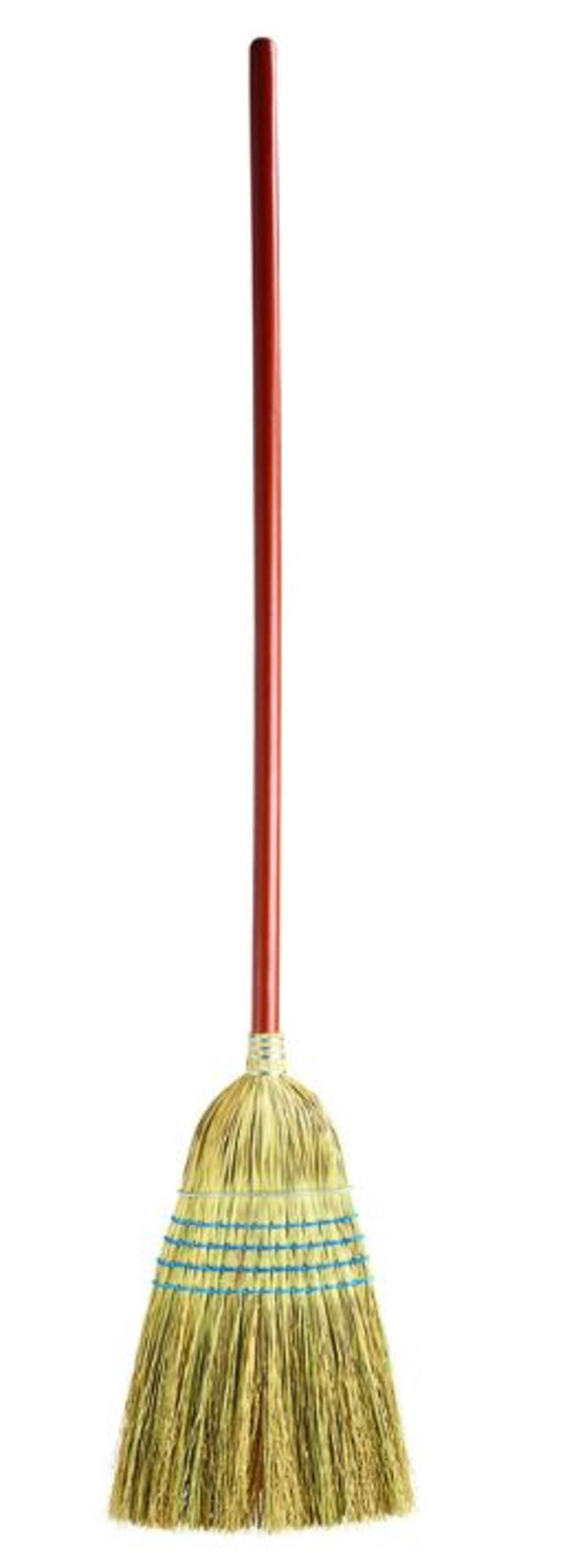 Rubbermaid Commercial Products Heavy Duty Corn Broom, 1-1/8" Wood Handle, Warehouse & Industrial Cleaning, Blue