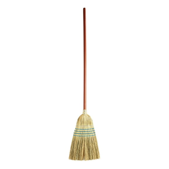 Rubbermaid Commercial Products Warehouse Heavy Duty Corn Broom, 1 1/8" Wood Handle, Blue