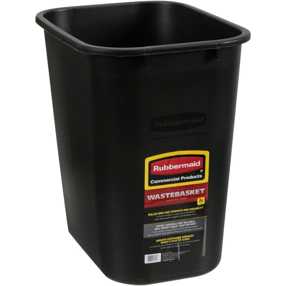 Rubbermaid® Commercial Products, Wastebasket, Deskside Use, 7 Gallons,