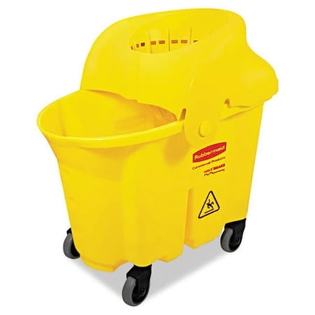 Rubbermaid Commercial Products WaveBrake Institutional Bucket And Strainer Combo - Yellow