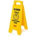 thumbnail image 1 of rubbermaid commercial 26 inch multilingual"closed" sign, 2-sided, yellow (fg611278yel), 1 of 1
