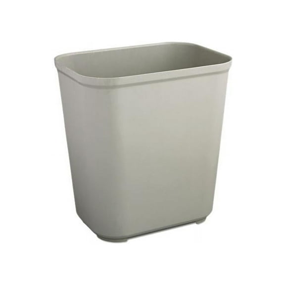 Rubbermaid Commercial RCP 2543 GRA Fire-Res. Wastebasket, Rectangular, Fiberglass, 7.00 gal., Gray