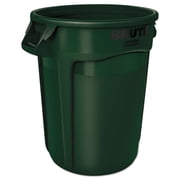 Rubbermaid Commercial Products Rubbermaid Commercial Round Brute Container Plastic 32 gal Dark Green 2632DGR — Home & Garage Storage, Stackable Design