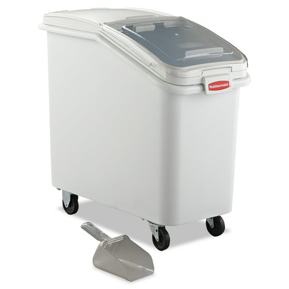 Rubbermaid Commercial ProSave Mobile Ingredient Bin, 26.18gal, 15 1/2w x 29 1/2d x 28h, White -RCP360288WHI
