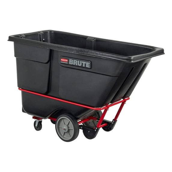 Rubbermaid Commercial Products BRUTE Tilt Dump Truck/Trash Cart/Garbage Collection/Recycling, 1 Cubic Yard, Heavy Load Capacity, 2,100 lbs., Black, (FG131600BLA)