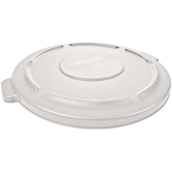 Rubbermaid Commercial Round Brute Flat Top Lid, 22 1/4 x 1 5/8, White - 32 gal.
