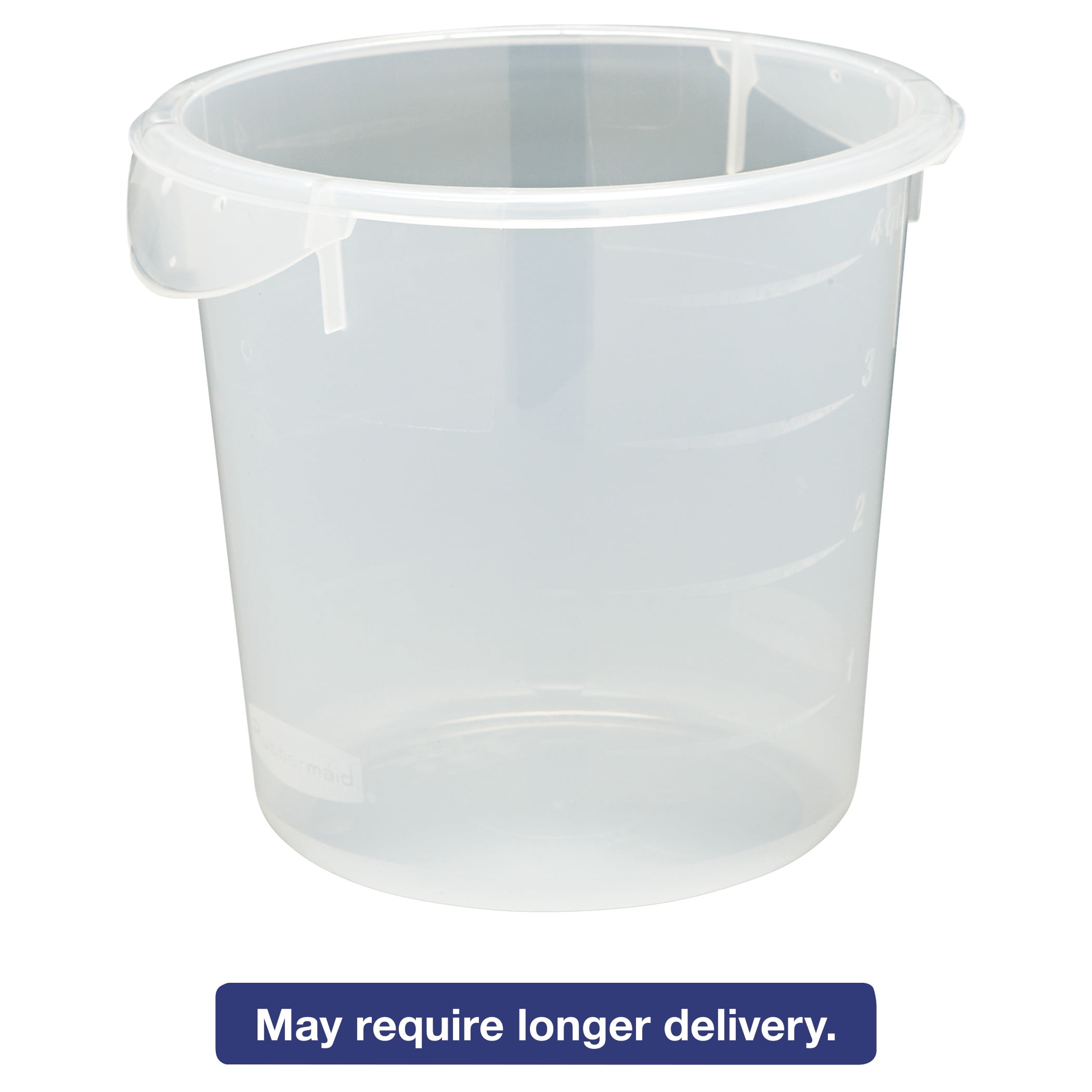 Rubbermaid 4 qt Round Clear Plastic Container - 8 1/2Dia x 7 3/4H