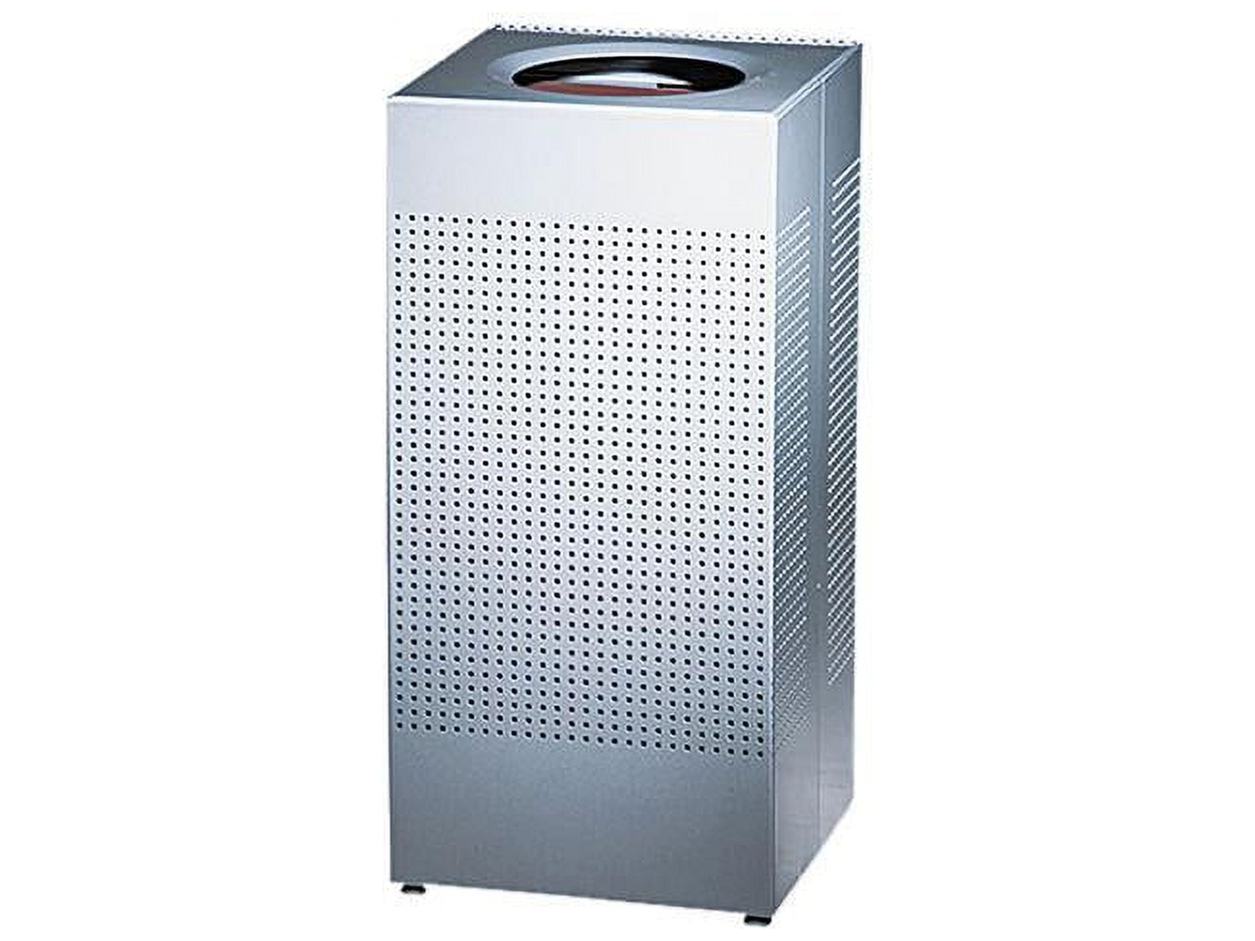 Rubbermaid Commercial SC14EPLSM Designer Line Silhouettes Receptacle, Steel, 16 gal, Silver Metallic