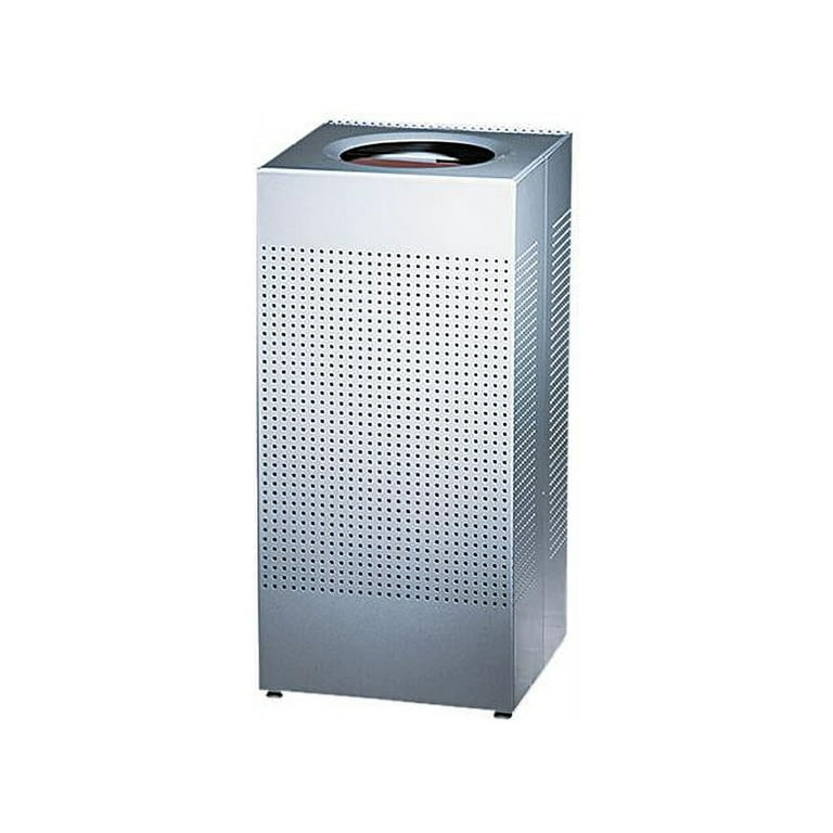Rubbermaid Commercial Silhouettes 16G Waste Container - 16 gal Capacity - Square - Perforated, Fire-Safe, Durable - 30.4