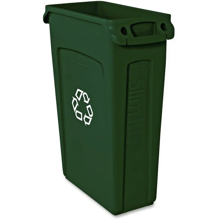Rubbermaid Commercial Slim Jim Green Recycle Billboard - Green - Plastic - 1 Each Rubbermaid Commercial Slim Jim Green Recycle Billboard - Green - Plastic - 1 Each