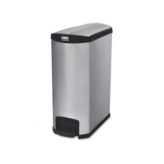 Rubbermaid Commercial Slim Jim Stainless Steel Step-On Container End Step Style