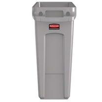 Rubbermaid Slim Jim Waste Container Handles Plastic 15.9gal Light Gry RCP1971258