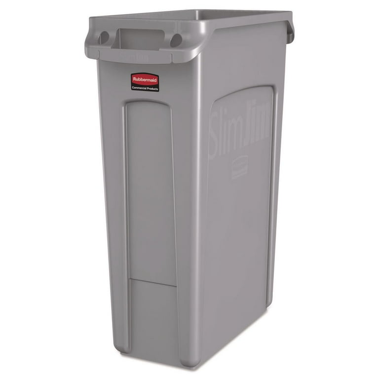 Slim Jim with Venting Channels, 23 gal, Plastic, Beige Slim Jim with Venting Channels, 23 gal, Plastic, Beige