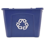 Rubbermaid Commercial Stacking Recycle Bin, 14 gal, Polyethylene, Blue, Each