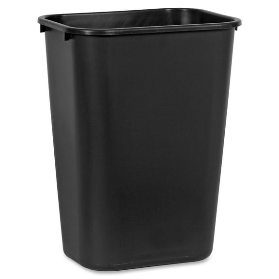 Rubbermaid Commercial Standard Series Wastebaskets - 10.31 Gal Capacity - Rectangular - 20" Height X 11" Width X 15.3" Depth - Black - 1 Each