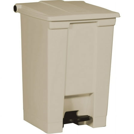 Rubbermaid Commercial Step-on Waste Container - 12 gal Capacity - 17.1" Height x 15.8" Width x 16.3" Depth - Plastic - Beige - 1 Each Each | Bundle of 5 Each