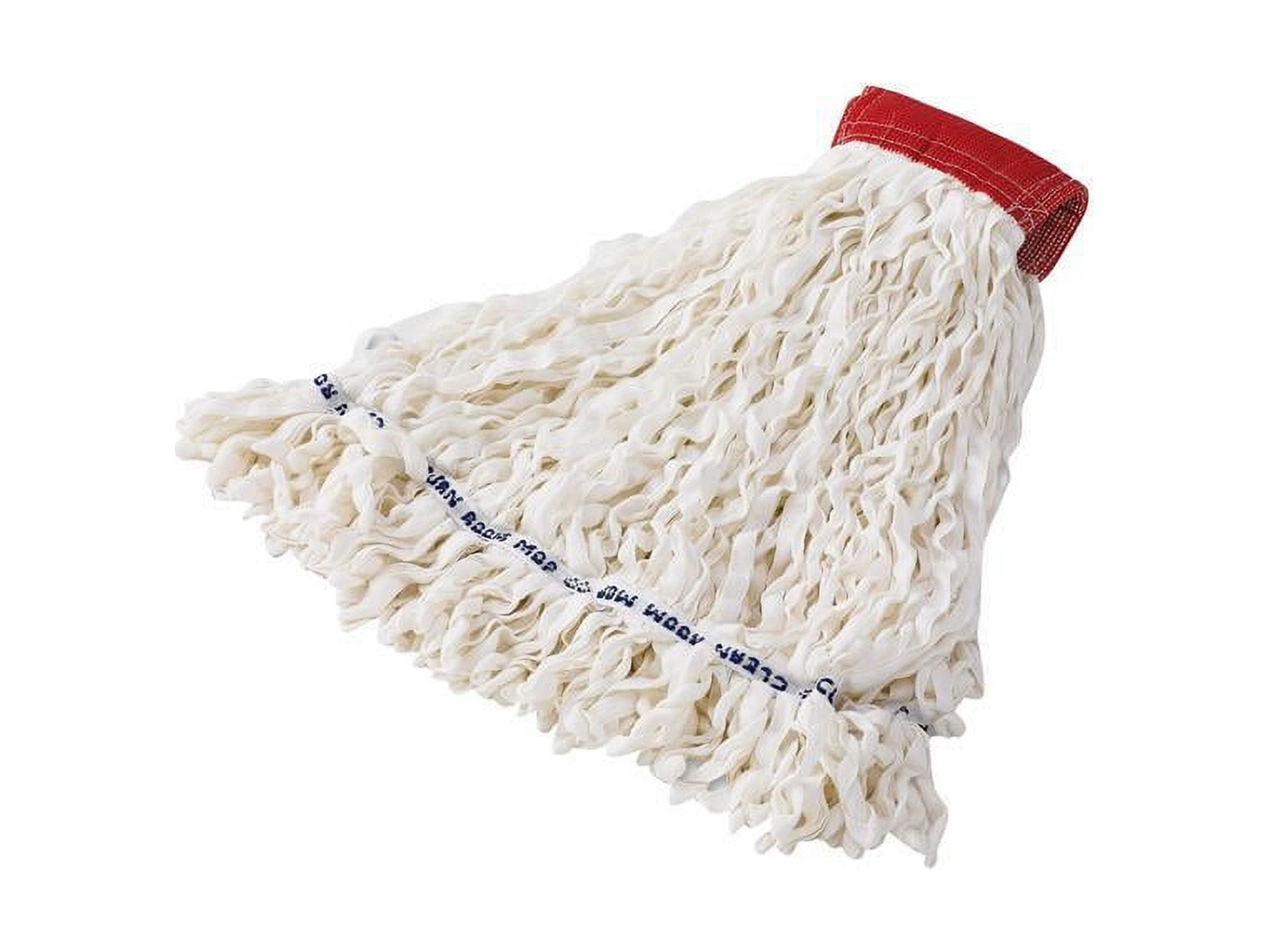 Rubbermaid Clean Room Mop Head, Rayon, Loop-End, Medium, White, 12/Carton