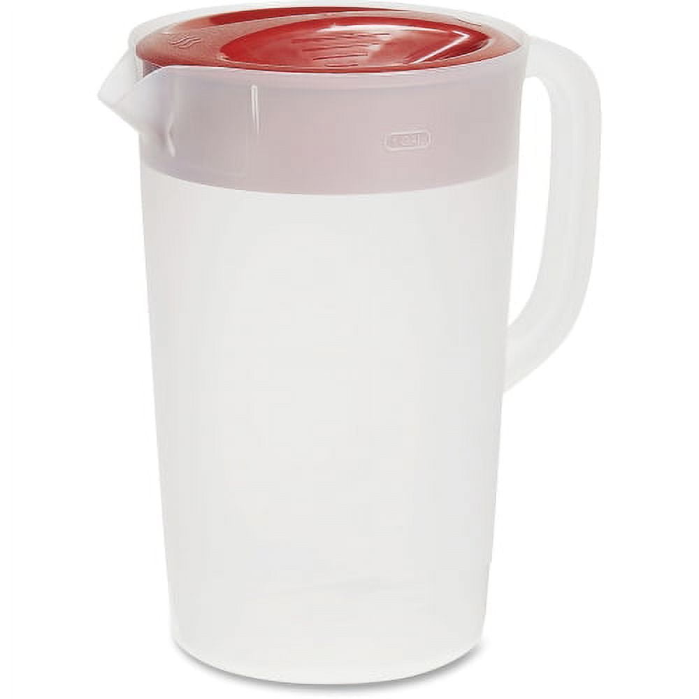 Mainstays 3-Quart Plastic Water Pitcher with Lid and Removeable Rod for Ice  Core, Clear 