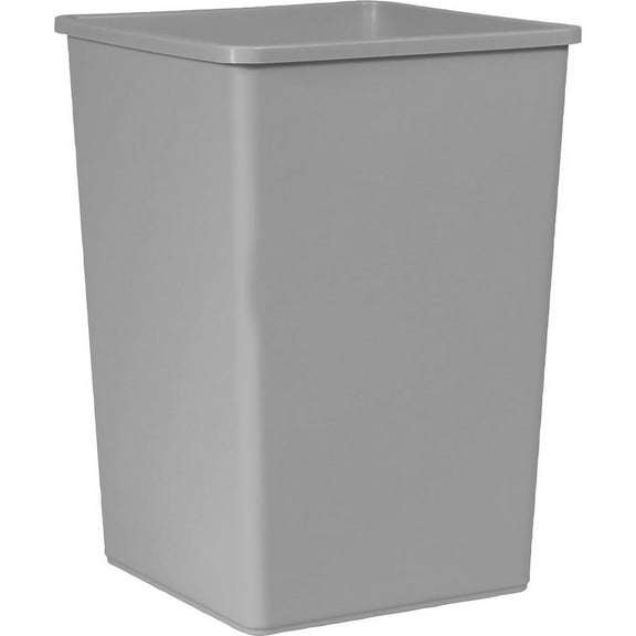 Rubbermaid Commercial Untouchable 35-gallon Container - 35 gal Capacity - Square - 27.6" Height x 19.5" Width - Linear Low-Density Polyethylene (LLDPE) - Gray - 1 Each | Bundle of 5 Each