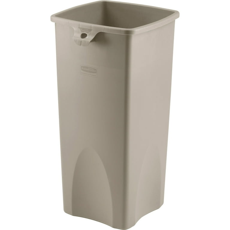 Rubbermaid Commercial Untouchable Square Container - 35 gal Capacity - Square - Durable, Crack Resistant, Rugged, Compact - Plastic - Beige - 1 Each Rubbermaid Commercial Untouchable Square Container - 35 gal Capacity - Square - Durable, Crack Resistant, Rugged, Compact - Plastic - Beige - 1 Each