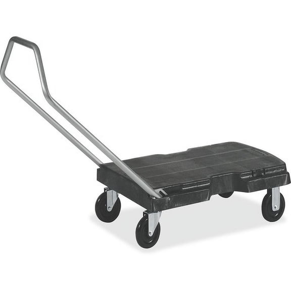 Rubbermaid Commercial Utility Duty Triple Trolley - Push/Pull Handle - 500 lb Capacity - 5" Caster Size - Plastic, Structural Foam - x 20.5" Width x 32.5" Height - Beige, Green | Bundle of 10 Cartons