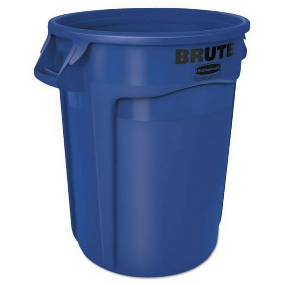 Rubbermaid Round Brute Container, Plastic, 32 gal, Blue (2632BLU)