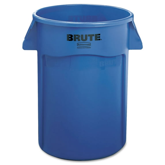Rubbermaid Commercial Vented Round Brute Container, 44 gal, Plastic, Blue