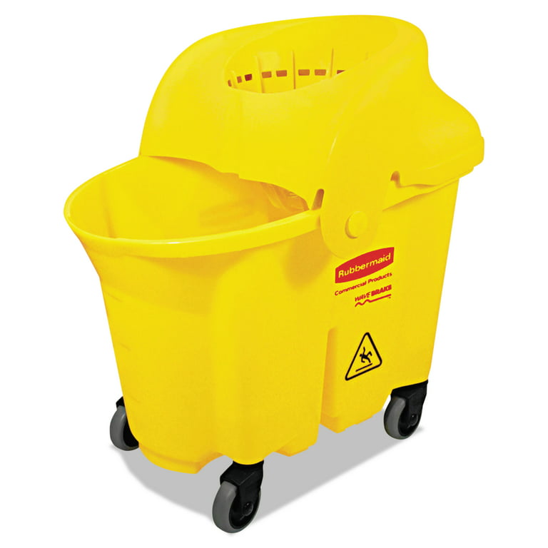 Commercial Mop Bucket on Wheels, 35 Quart, Yellow ⋆ Industrial Safety  Products