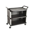 thumbnail image 1 of Rubbermaid Commercial Xtra Utility Cart, 300-lb Capacity, Three-Shelf, 20w x 40.63d x 37.8h, Black -RCP4093BLA, 1 of 4