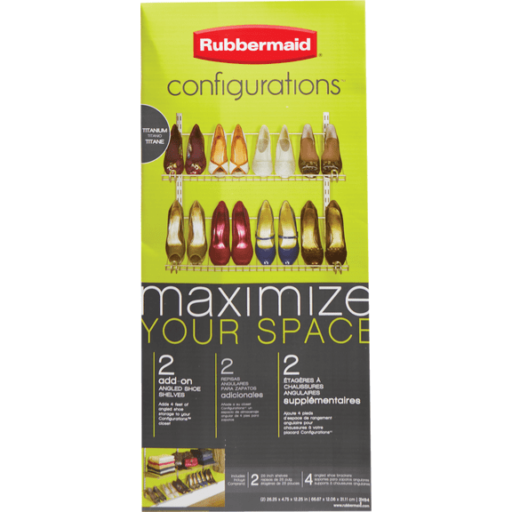 Rubbermaid Configurations 3 Ft. To 6 Ft. Titanium Closet System - Pack of 4 Residential Use, Standard Application