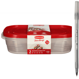 Rubbermaid Containers & Lids, Large Rectangles, 1.1 Gallon with pan