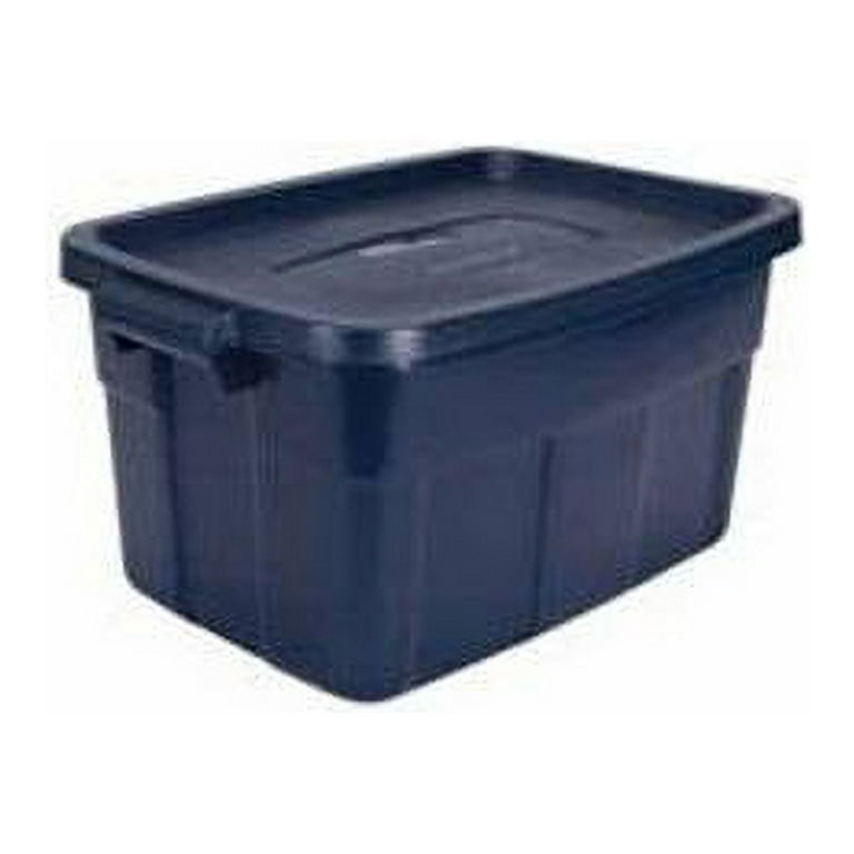 Rubbermaid Dark Indigo Metallic Roughneck Storage Box, 14 Gallon