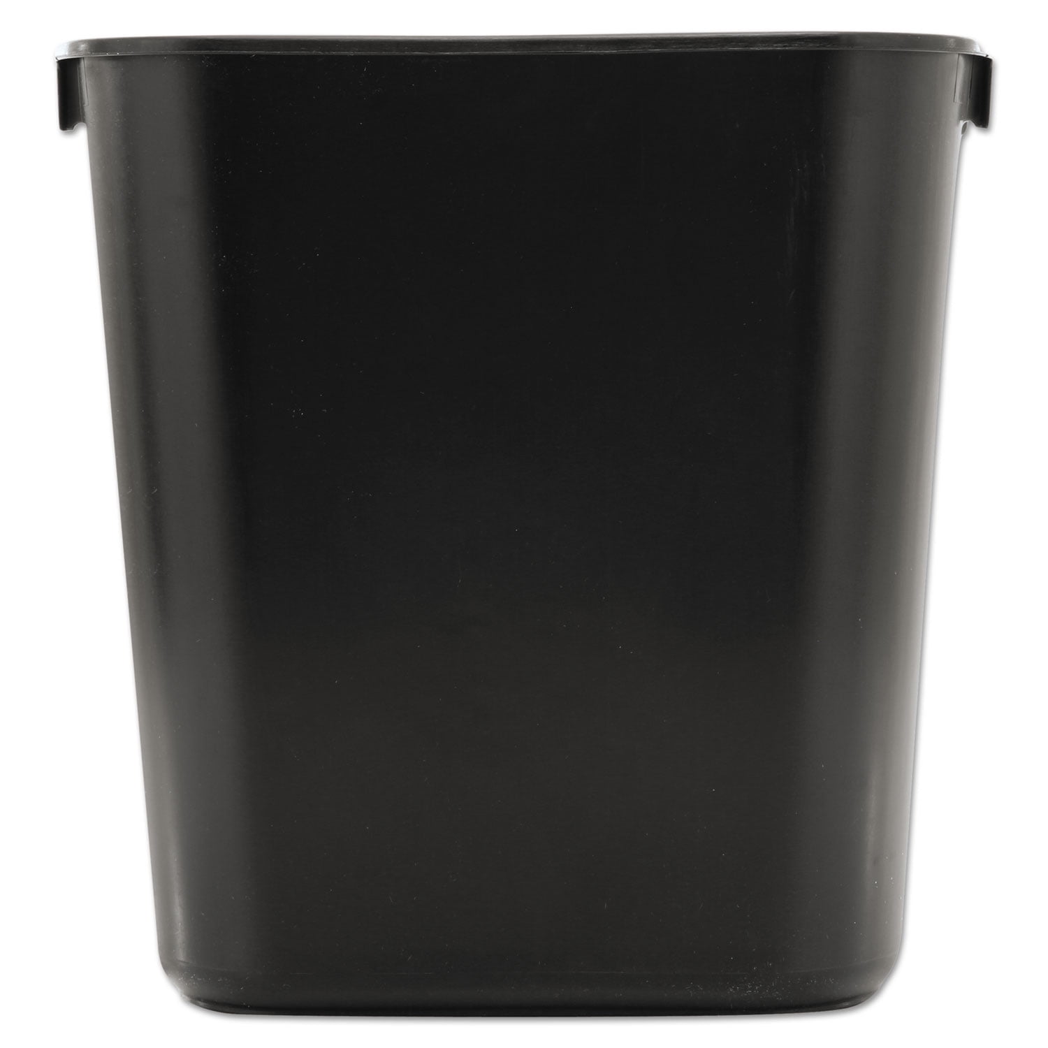 Rubbermaid Deskside Plastic Wastebasket, Rectangular, 3.5 Gal, Black