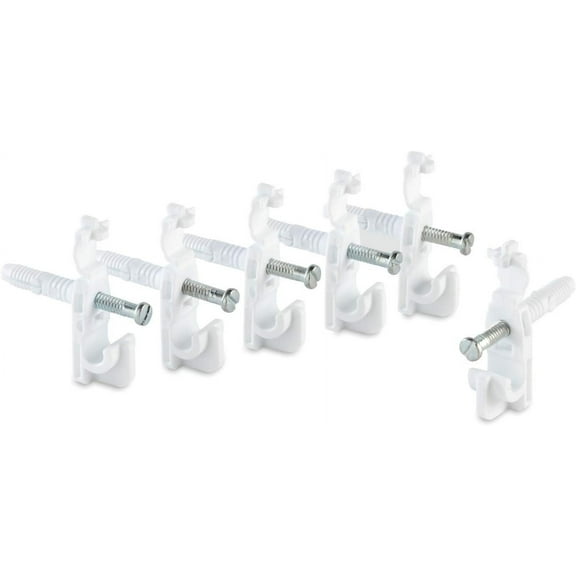 Rubbermaid Direct Mount Back Clips, White, 6 Count