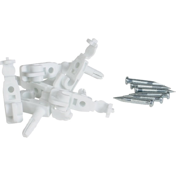 Rubbermaid Direct Mount Back Clips, White, 6 Count