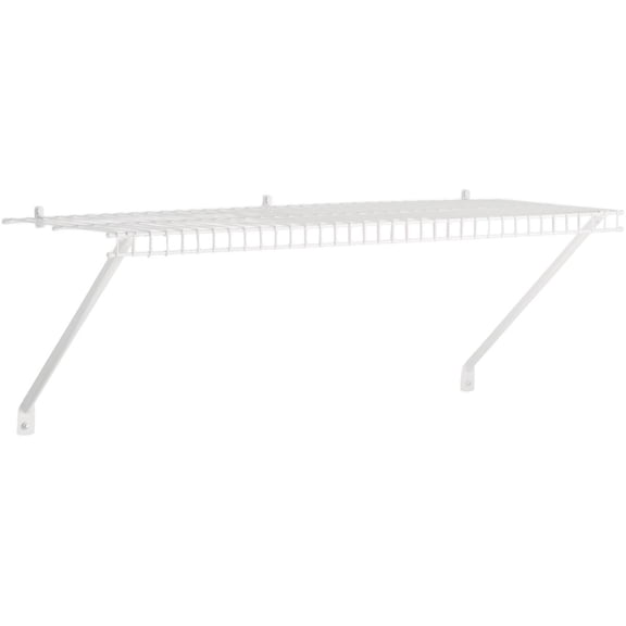 Rubbermaid Direct Wall Shelf, 3 Ft. Wide, Mounting Hardware Kit Included, White, Wire Shelving Organizer System for Home/Laundry/Bathroom/Mudroom/Pantry/Linen Closet, 3' Length