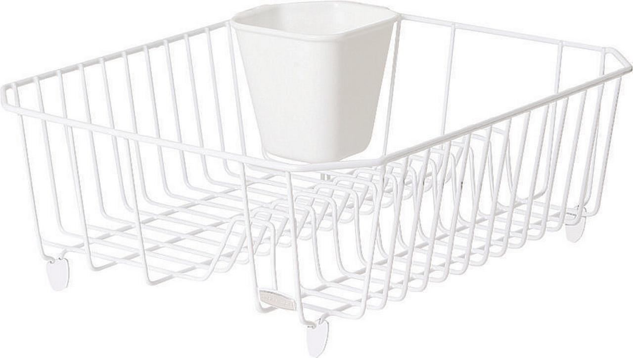 Rubbermaid, Dish Drainer, Small, 14.31 in L x 12.49 in W x 5.39 in H,  Steel, White 
