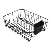 Rubbermaid Dish Rack with Utensil Holder for Kitchen Countertop, Large, Black