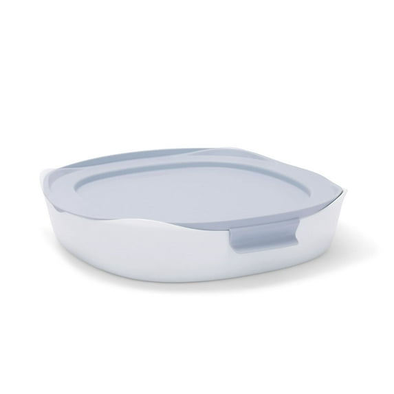 Rubbermaid DuraLite Glass Bakeware, 1.75-Quart Square Baking Dish, Cake Pan, or Casserole Dish with Lid