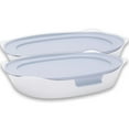 thumbnail image 1 of Rubbermaid DuraLite Glass Bakeware, 2.5 qt Baking Dish, Cake Pan, or Casserole Dish with Lid, 2 Pack, 1 of 4